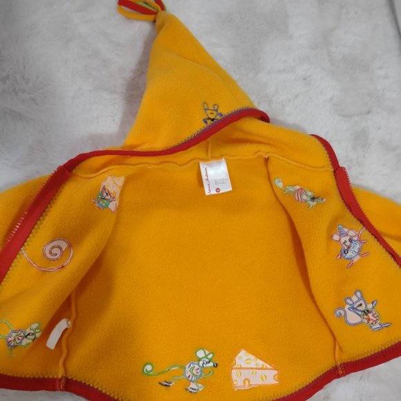 HANNA ANDERSSON Child Unisex Orange Fleece Zip Up Hooded Jacket Size 6-12 Months - Picture 9 of 13